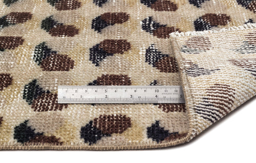 Atina Beige Vintage Wool Handmade Area Rug 3'5" x 6'6"