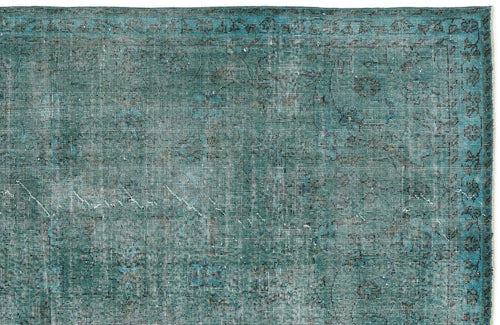 Atina Turquoise Vintage Wool Handmade Area Rug 3'7" x 6'9"