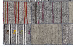 Teselya 1275 Beige Striped Wool Handmade Area Rug 5'3" x 7'7"