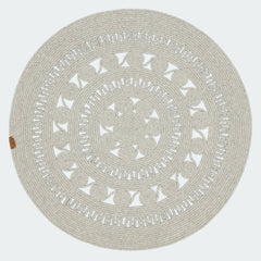 Handmade Jute Rug - Beige Geometric Cotton Yarn Area Carpet for Living Room