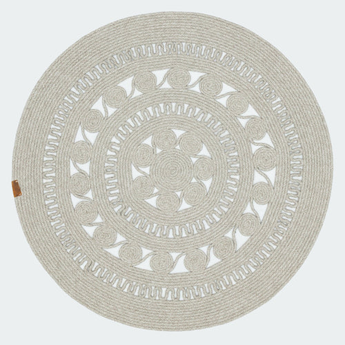 Handmade Jute Rug - Beige Geometric Cotton Yarn Area Carpet for Living Room