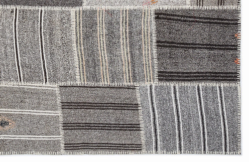 Teselya 1276 Beige Striped Wool Handmade Area Rug 5'3" x 7'7"