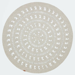 Handmade Jute Rug - Beige Geometric Cotton Yarn Area Carpet for Living Room