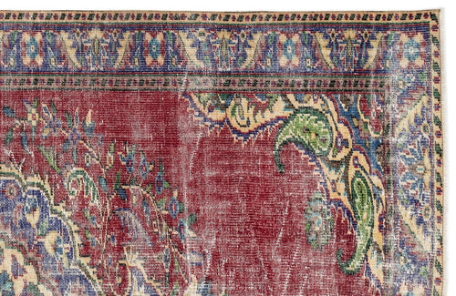 Atina Red Vintage Wool Handmade Area Rug 5'7" x 9'9"