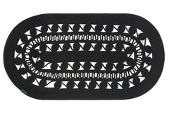 Handmade Jute Rug – Black Geometric Cotton Yarn Washable Area Rug for Living Room