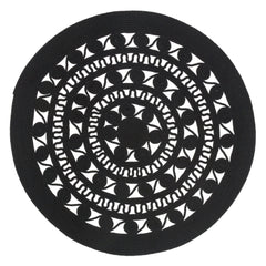 Handmade Jute Rug – Black Geometric Cotton Yarn Washable Area Rug for Living Room