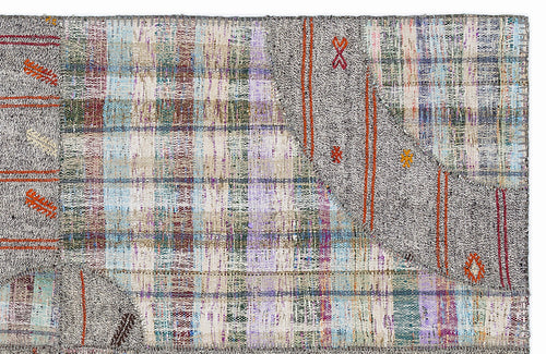 Teselya 1280 Beige Striped Wool Handmade Area Rug 5'3" x 7'7"