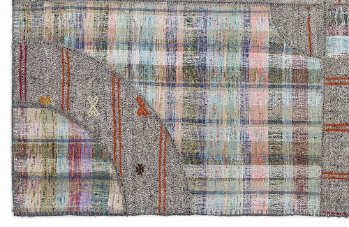 Teselya 1280 Beige Striped Wool Handmade Area Rug 5'3" x 7'7"