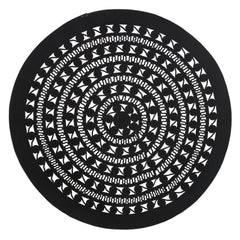 Handmade Jute Rug – Black Geometric Cotton Yarn Washable Area Rug for Living Room