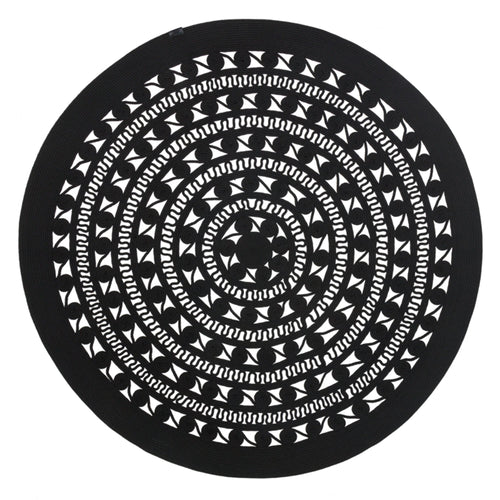 Handmade Jute Rug – Black Geometric Cotton Yarn Washable Area Rug for Living Room