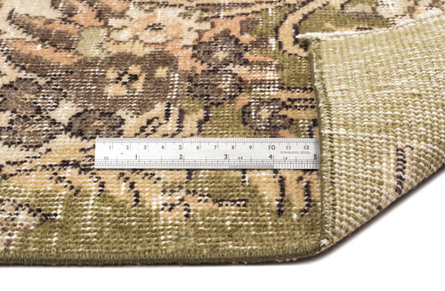 Atina Green Vintage Wool Handmade Area Rug 5'2" x 8'8"