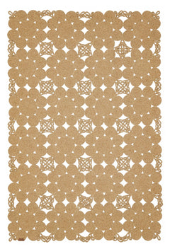 Handmade Jute Rug – Beige Geometric Area Rug With Cotton Yarn & Anti Slip