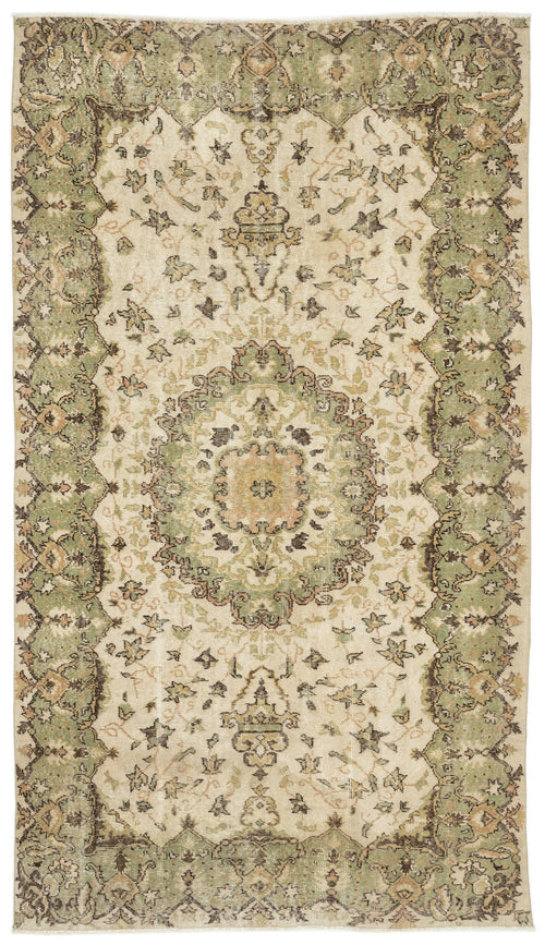 Atina Beige Classic Wool Handmade Area Rug 5'9" x 10'2"