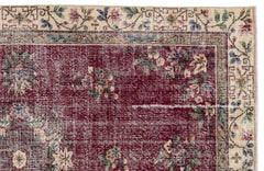 Atina Burgundy Classic Wool Handmade Area Rug 5'5" x 8'8"