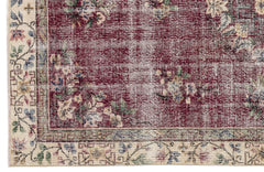 Atina Burgundy Classic Wool Handmade Area Rug 5'5" x 8'8"