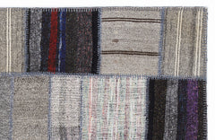 Teselya 1284 Beige Striped Wool Handmade Area Rug 5'3" x 7'7"