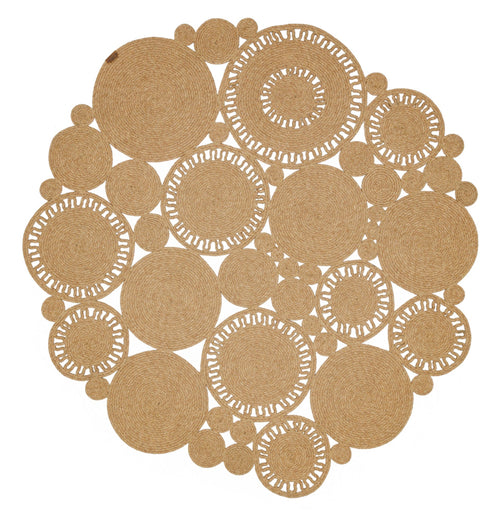 Handmade Jute Rug – Beige Geometric Pattern Cotton Yarn Non Shedding Area Carpet