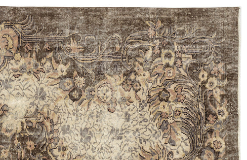 Atina Beige Vintage Wool Handmade Area Rug 5'7" x 9'9"