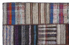 Teselya 1285 Beige Striped Wool Handmade Area Rug 5'3" x 7'7"
