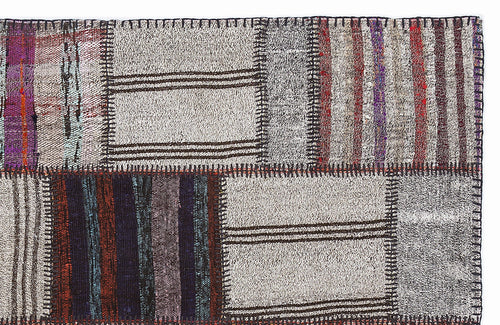 Teselya 1285 Beige Striped Wool Handmade Area Rug 5'3" x 7'7"