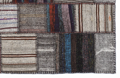 Teselya 1285 Beige Striped Wool Handmade Area Rug 5'3" x 7'7"