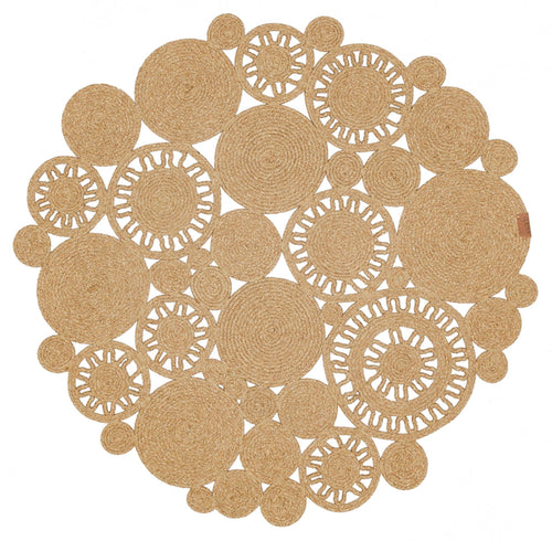 Handmade Jute Rug – Beige Geometric Pattern Cotton Yarn Non Shedding Area Carpet