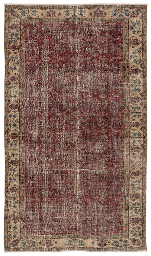 Atina Red Vintage Wool Handmade Area Rug 4'8" x 8'1"