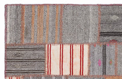 Teselya 1286 Beige Striped Wool Handmade Area Rug 5'3" x 7'7"