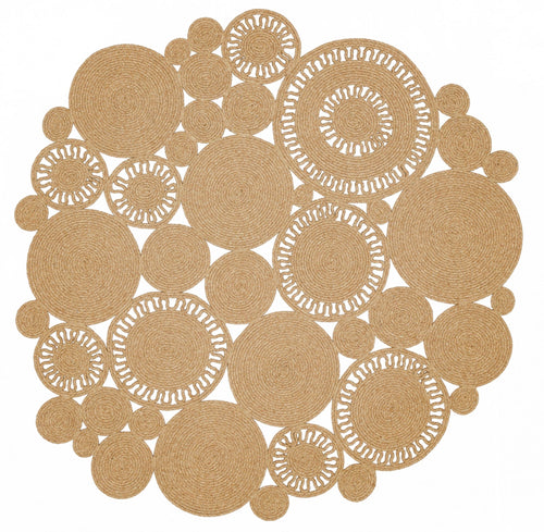 Handmade Jute Rug – Beige Geometric Pattern Cotton Yarn Non Shedding Area Carpet