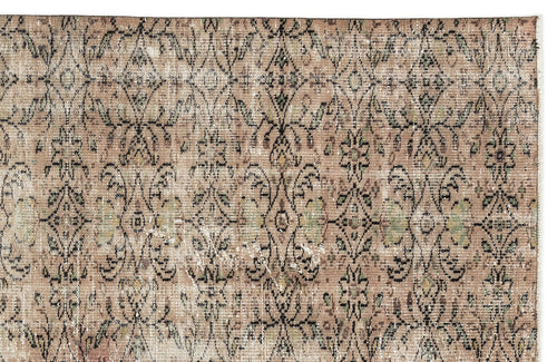 Atina Beige Vintage Wool Handmade Area Rug 6'6" x 8'3"