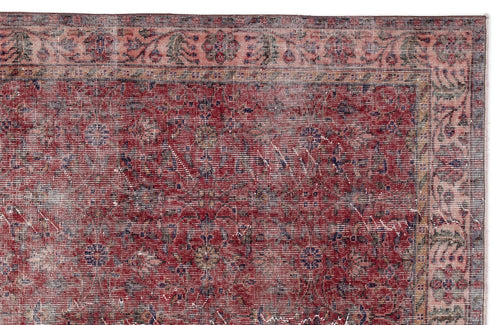 Atina Red Vintage Wool Handmade Area Rug 5'6" x 8'10"