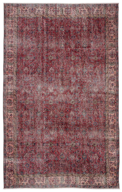 Atina Red Vintage Wool Handmade Area Rug 5'6" x 8'10"