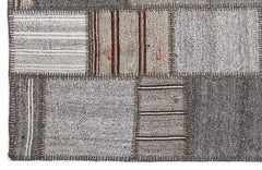 Teselya 1288 Beige Striped Wool Handmade Area Rug 5'3" x 7'7"