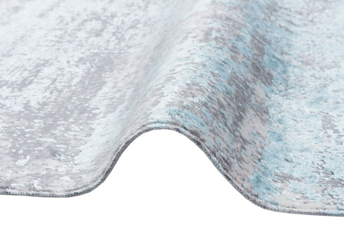 Blue Vintage Area Rug – Machine Made Rug | Washable Non Slip Flatweave Carpet