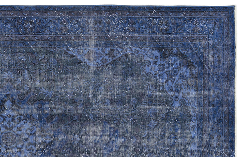 Atina Navy Vintage Wool Handmade Area Rug 5'7" x 9'3"