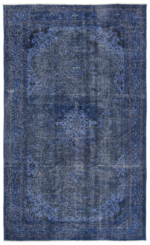 Atina Navy Vintage Wool Handmade Area Rug 5'7" x 9'3"