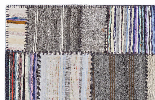 Teselya 1293 Beige Striped Wool Handmade Area Rug 5'3" x 7'7"