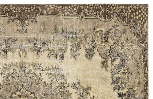 Atina Beige Vintage Wool Handmade Area Rug 5'1" x 10'8"