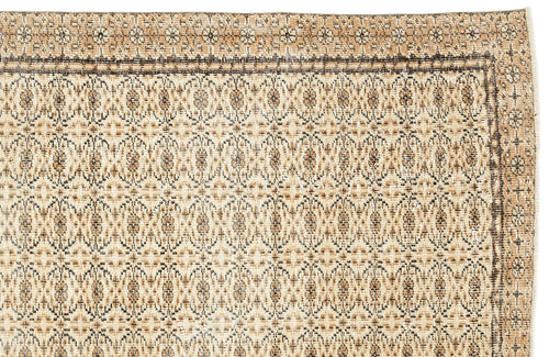 Atina Beige Vintage Wool Handmade Area Rug 5'10" x 10'1"