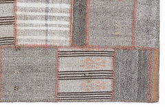 Teselya 1295 Beige Striped Wool Handmade Area Rug 5'3" x 7'7"