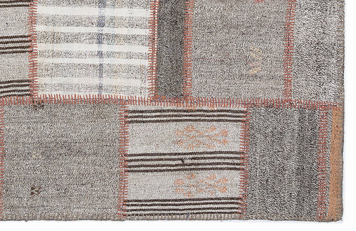 Teselya 1295 Beige Striped Wool Handmade Area Rug 5'3" x 7'7"