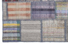 Teselya 1296 Beige Striped Wool Handmade Area Rug 5'3" x 7'7"