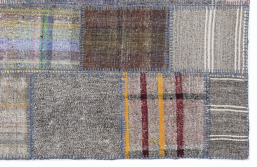Teselya 1296 Beige Striped Wool Handmade Area Rug 5'3" x 7'7"