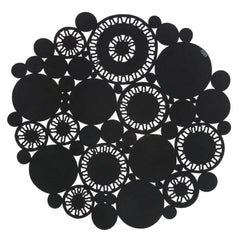 Black Geometric Jute Rug - Handmade Cotton Yarn Carpet | Anti Slip, Non Shedding