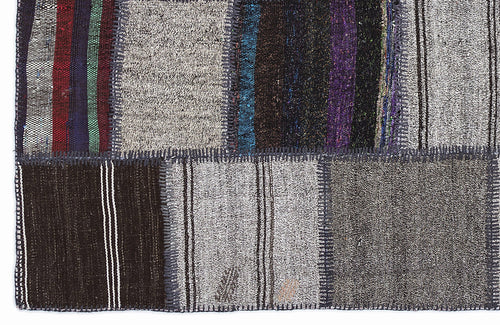 Teselya 1298 Beige Striped Wool Handmade Area Rug 5'3" x 7'7"