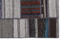 Teselya 1298 Beige Striped Wool Handmade Area Rug 5'3" x 7'7"