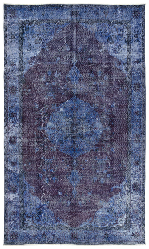 Atina Blue Vintage Wool Handmade Area Rug 5'11" x 10'2"