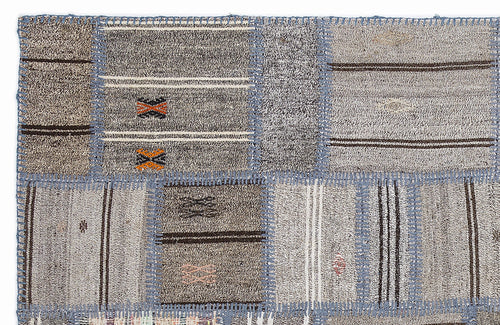 Teselya 1300 Brown Striped Wool Handmade Area Rug 5'3" x 7'7"