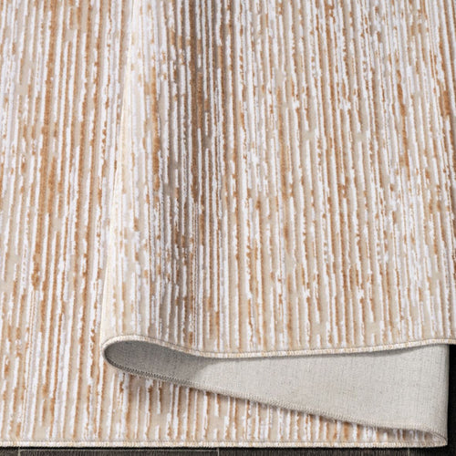 Striped Cotton Area Rug – Machine Made Rug with Non Slip Base, Soft Pile Carpet