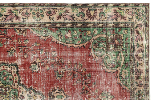 Atina Red Vintage Wool Handmade Area Rug 6'0" x 10'5"